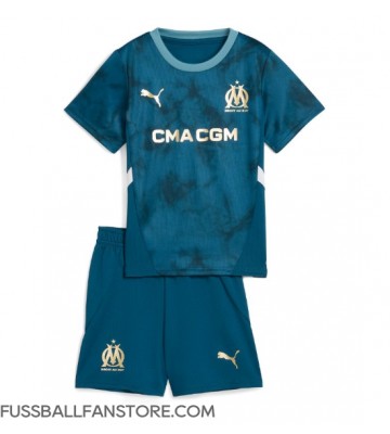 Olympique de Marseille Replik Auswärtstrikot Kinder 2024-25 Kurzarm (+ Kurze Hosen)